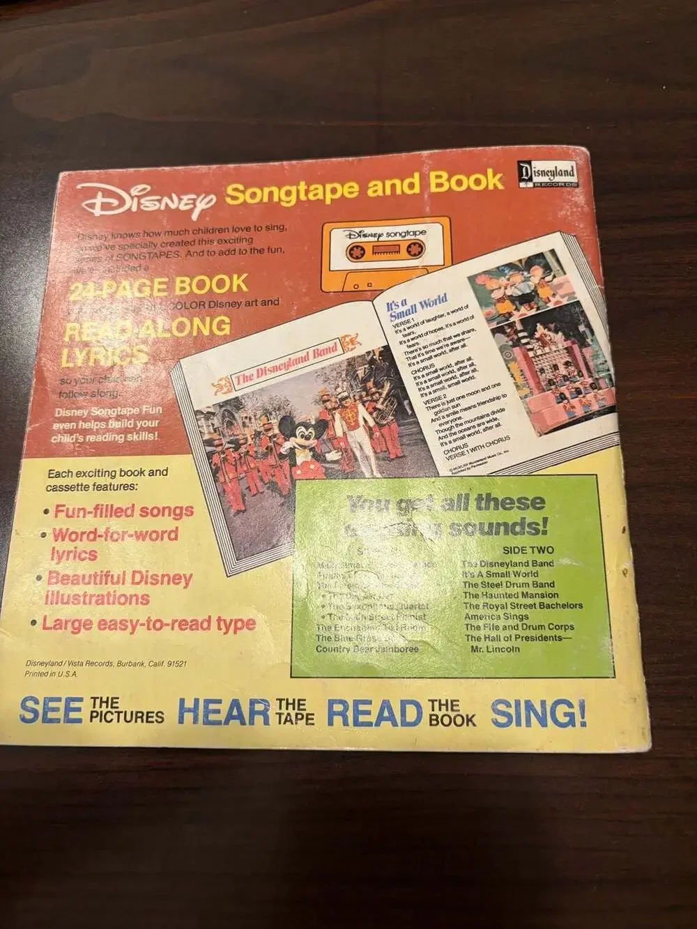 Set of 6 Vintage Walt Disney Read-Along Books